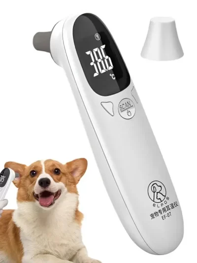 Pet Ear Digital Thermometer Non-Contact Electronic Dog Ear Thermometers Dogs Puppy Cats Measuring for Veterinary Pet Supplies