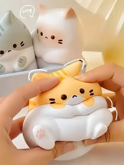 1Pc Adorable Cartoon Cat Squeeze Toys for Kids Adult Soft Pinch PU Slow Rebound Balls Pop Fidget Toys Halloween Christmas Gifts