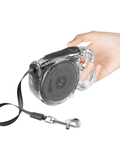 10 feet (about 3 meters) retractable dog leash for small dogs, puppies and cats, 360° tangle free, one-handed braking,