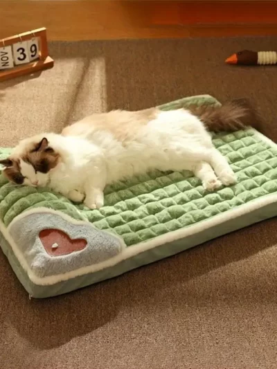 Pet Bed Mat with Zipper Remolvable Elastic Cat Bed for Dog Sleeping Mat Small Washable Cat Nest Pet Sofa Cushion for Medium Dog