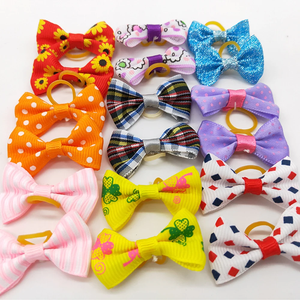 10/20/30pcs Colorful Small Dog Bows Puppy Hair Bows Decorate Small Dog Hair Rubber Bands Pet Supplier Dog Accessories - Image 2