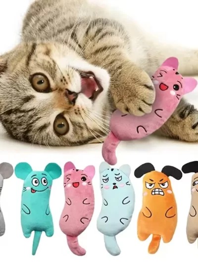 Cartoon animal toys are durable and bite resistant plush and interactive pet toys are suitable for cats to play at home