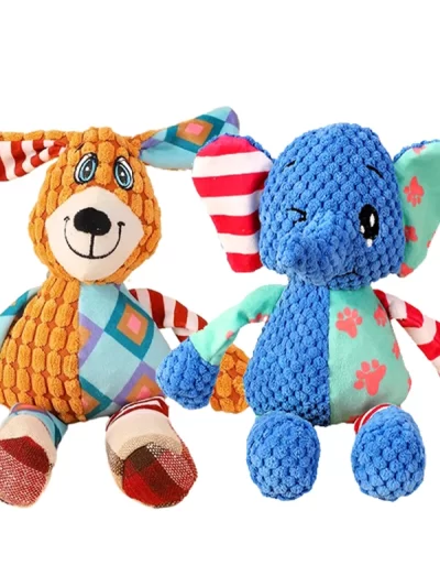 Splicing Style Pet Plush Toy Cat Dog Toy Animals Bite Resistant Interactive Squeaky Pet Dog Teeth Cleaning Chew Toy Pet Supplies