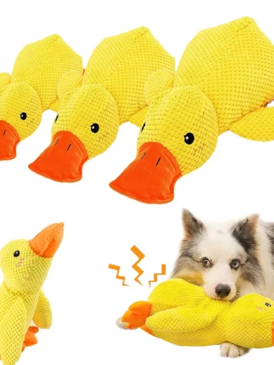 Pet Plush Toy Dog Calming Duck Stuffed Duck Toys Chew Toy Durable Squeaky for Puppy Pet Teeth Cleaning Chew Toy Pet Supplies