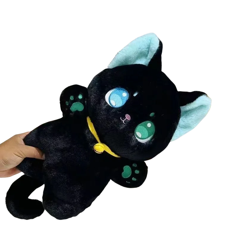 25cm Black and White Cat Plush Toy Grab Stuffed Animal Patung Dolls Children Toys Gifts Halloween Gifts Toys for Kids Girl - Image 5
