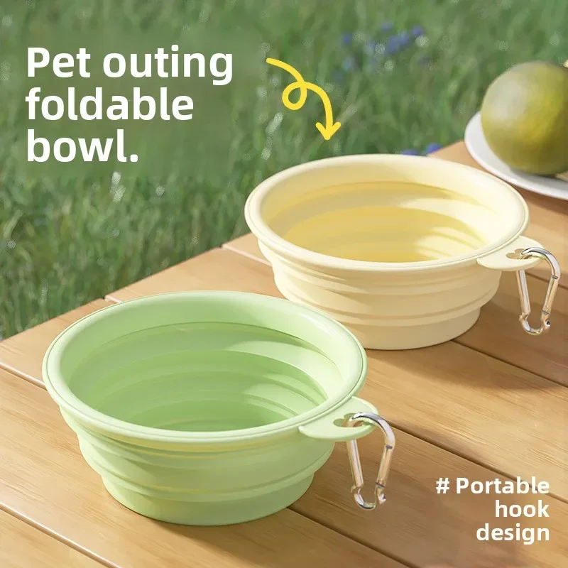Collapsible Pet Silicone Bowls Portable Dog Cat Food Water Bowl Outdoor Camping Travel Folding Supplies Dishes with Carabiner - Image 3