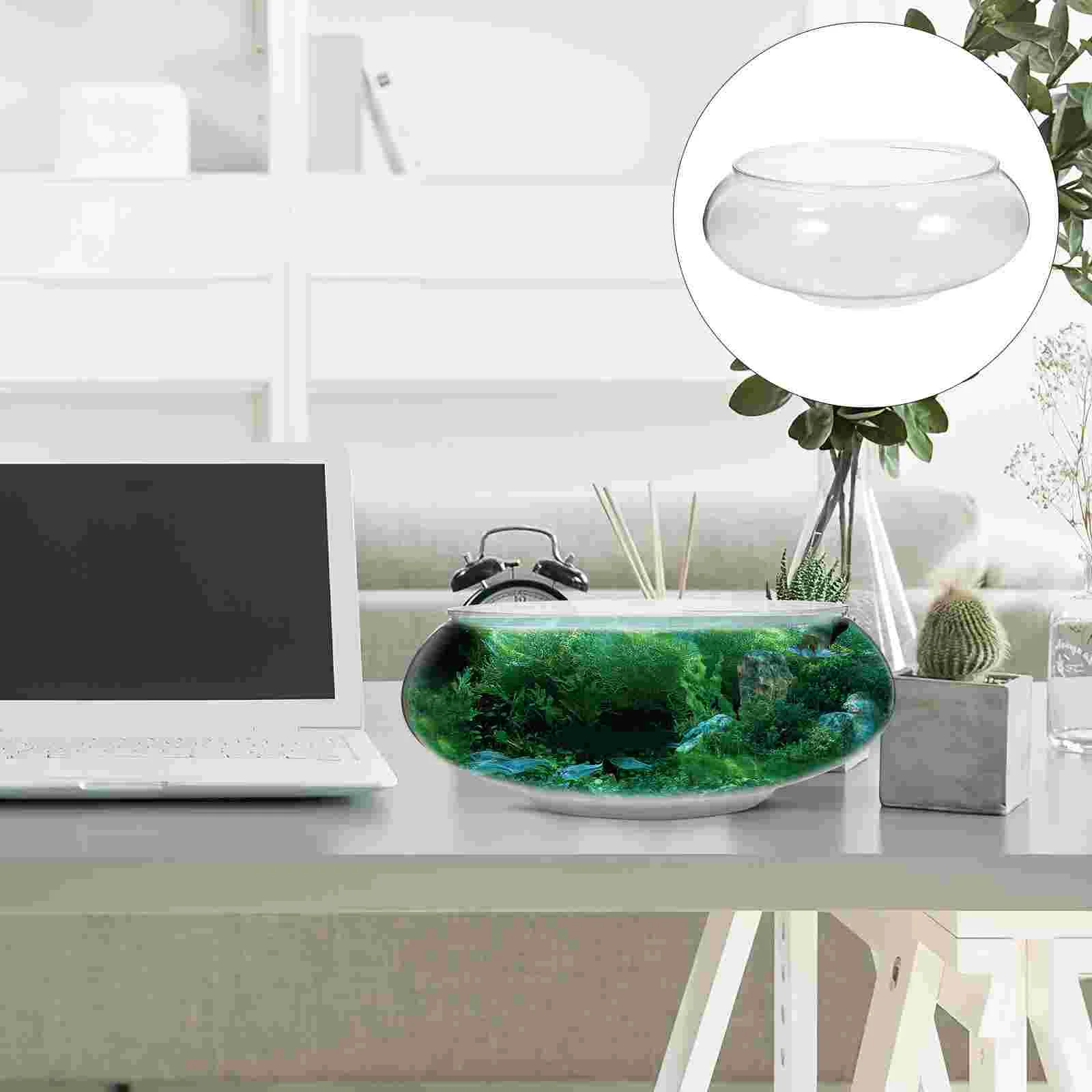 2800Ml Transparent Delicate Fish Tank Desktop Aquarium Tank Plant Decor Plastic Betta Tank Office Home Decorative Fish Container - Image 4