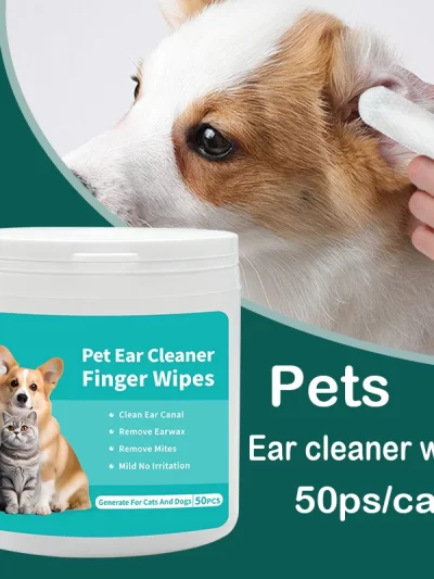 Pet cleaning products  Ear cleaning wipes  Ear care fingertips  Ear mite removal  Cat and dog ear cleaning pet products
