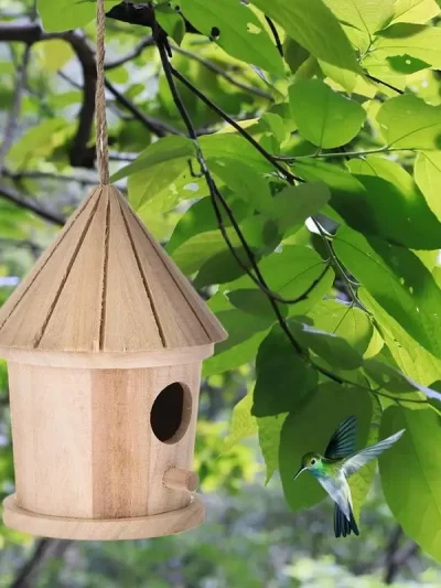 Wooden Bird House Feeder DIY Bird Nest Outdoor Hanging Birds Houses Home Decoration Gardening Decoration