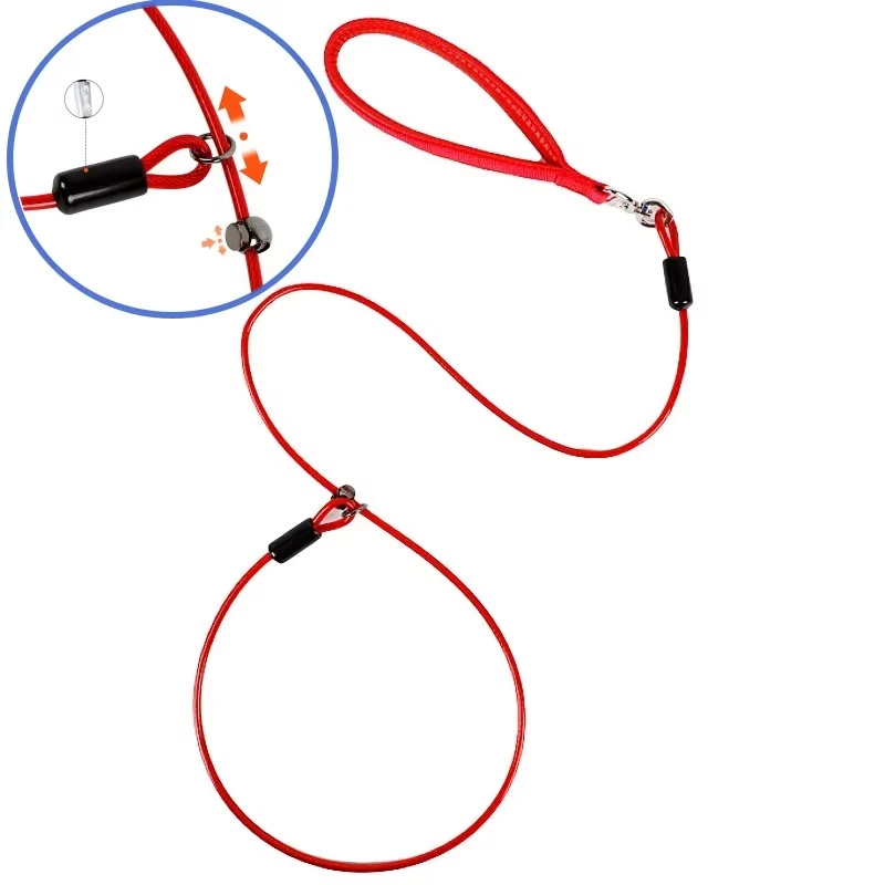 Dog Leash P Chain Steel Wire Leashes for Dog Walking Adjustable P Rope Comfortable Handle Dogs Leash Puppy Training Pet Supplies - Image 9