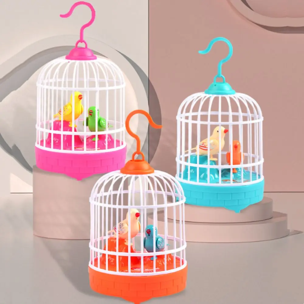 Sound Control Electric Bird Cage Toy Parrot Cage Educational Talking Electric Bird Luminous Funny Toy Simulation Bird Cage