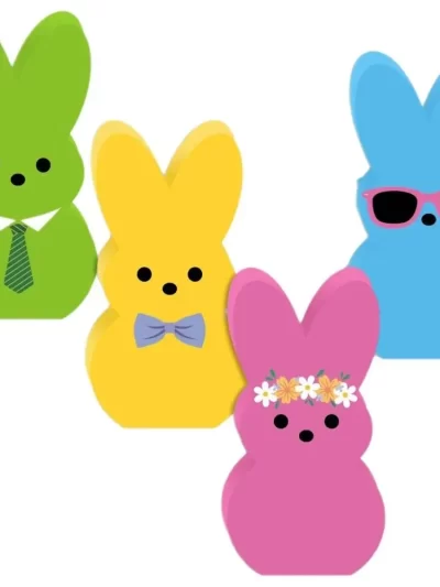 Rabbit Shape Easter Bunny Wood Signs Handmade Cartoon Colorful Rabbit Decoration Wooden Cute Home Table Decor Easter Decoration