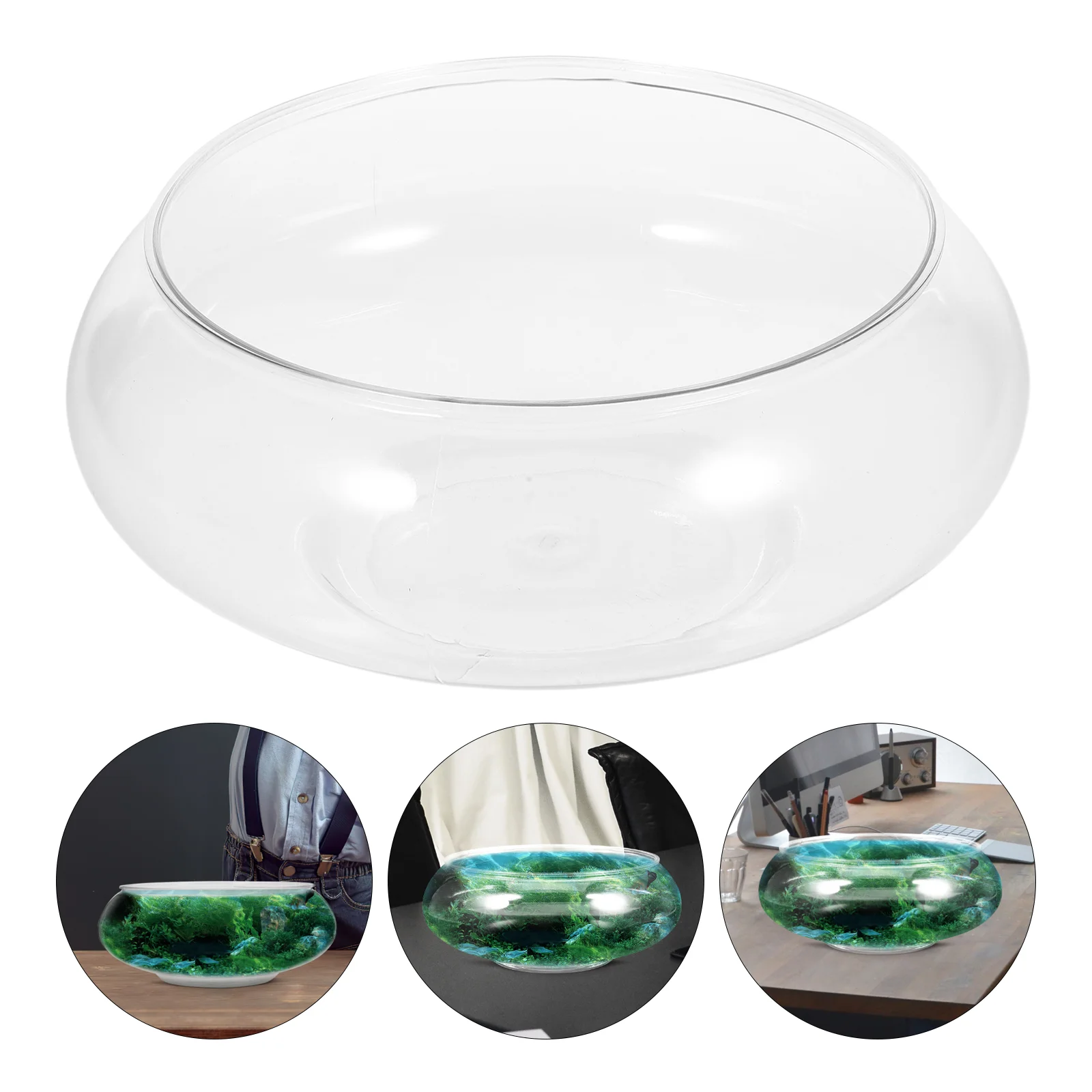 2800Ml Transparent Delicate Fish Tank Desktop Aquarium Tank Plant Decor Plastic Betta Tank Office Home Decorative Fish Container - Image 3