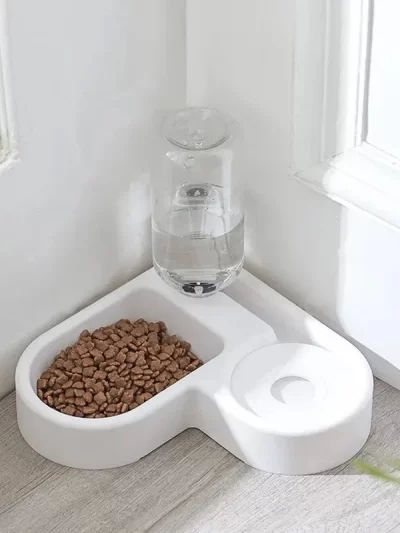 Automatic Drinking Love Pet Bowl Moisture-proof Cat Bowl Dog Basin Dual-use Multi-functional Drinking And Feeding