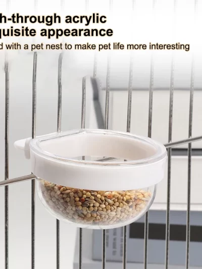 Bird Feeding Bowl Detachable Transparent Plastics Bowl Food Cup For Cage Convenient Hanging Parrots Water Feeder Pet Supplies