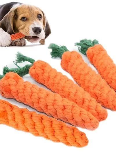 1pc Pet Knot Toy for Dog and Cat Carrot Shape Dog Chew Toys Cotton Rope Toys for Indoor Dogs Cat Toys Dog Accessories
