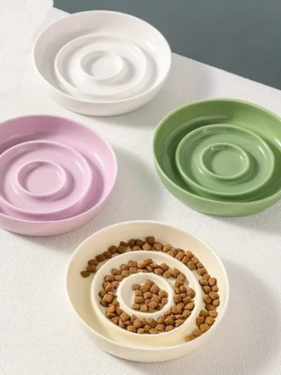 New Ceramic Cat Slow Food Bowl Anti-choking Small Dog Food Bowl Pet Supply