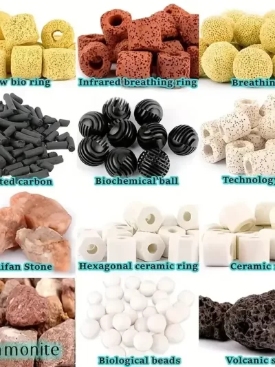 420g Premium Aquarium Filter Media in Mesh Bag with Ceramic Rings, Activated Carbon, etc. Enhances Filtration & Water Quality
