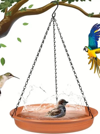 Hanging Bird Feeder Outdoor Bath Tray Bird Water Drinker Outdoor Feeder Garden Yard Decoration Plastic Bird Feeder Pet Supplies