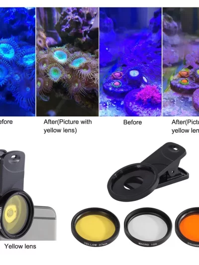 Aquarium Lens Fish Tank Marine Saltwater Sea Water Coral Reef Phone Camera Filters Lens Macro Lens Fish Aquatic Terrarium