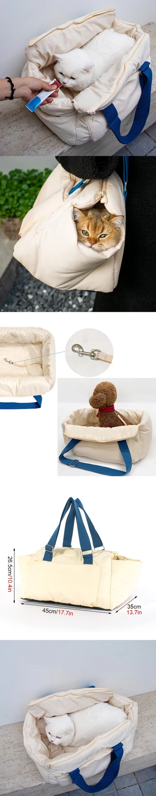 Warm Pet Bag Loose And Thick Comfortable Easy To Clean Pet Travel Bag Pet Cat Supplies Suitable for Small Dogs Pet Shoulder Bag - Image 8