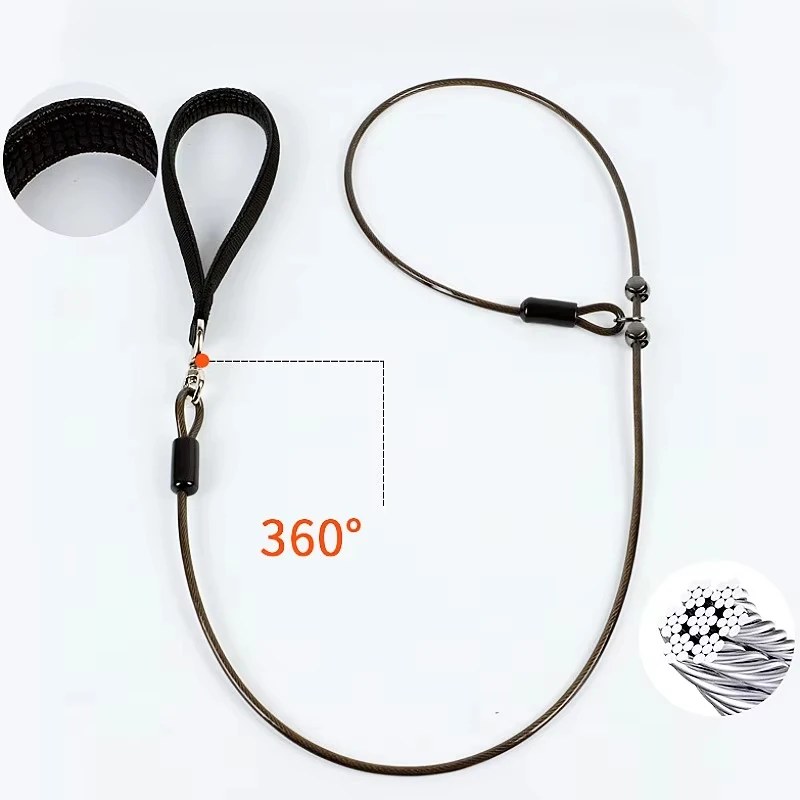 Dog Leash P Chain Steel Wire Leashes for Dog Walking Adjustable P Rope Comfortable Handle Dogs Leash Puppy Training Pet Supplies - Image 7