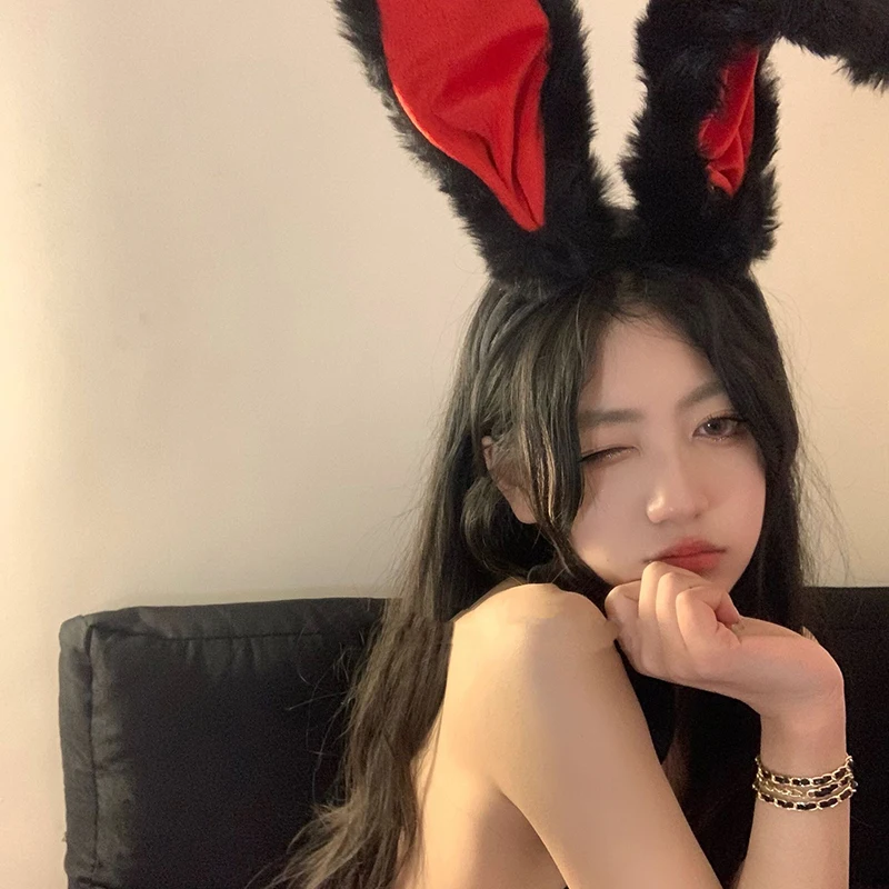 DIY Extra Large Rabbit Ear Headband Adult Children Hairband Girl Plush Bunny Hairband Cosplay Lolita Rabbit Ear Hair Accessories - Image 2