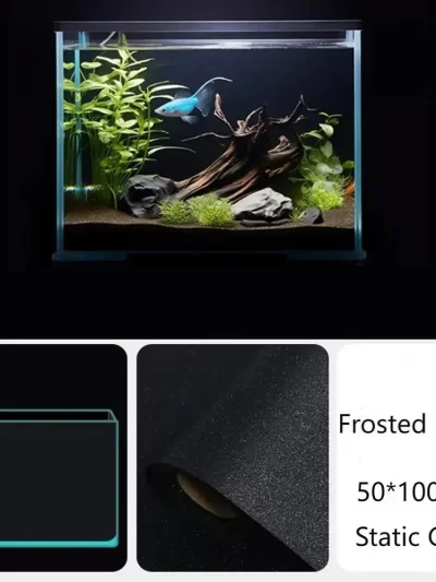 30/40/50cm Fish Tank Background Sticker Black Static Cling Film Adhesive-Backed Film Wallpaper Aquarium Background Decorations