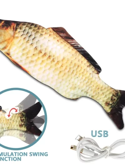 Pet Soft Electronic Fish Shape Cat Toy Electric USB Charging Simulation Fish Toys Funny Cat Chewing Playing Supplies Dropshiping