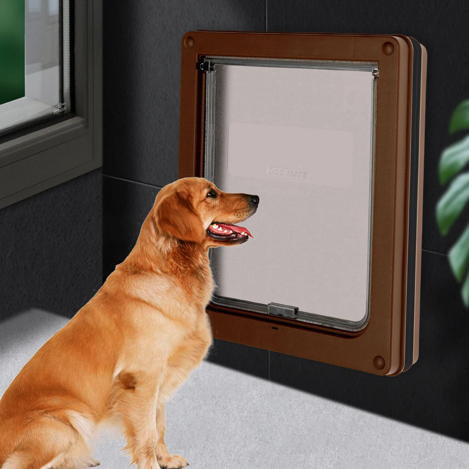 Dog Cat Flap Door Security Flap Door For Dog Cat Kitten Cat Puppy Safety Gate PVC Plastic Small Pet Supplies - Image 3