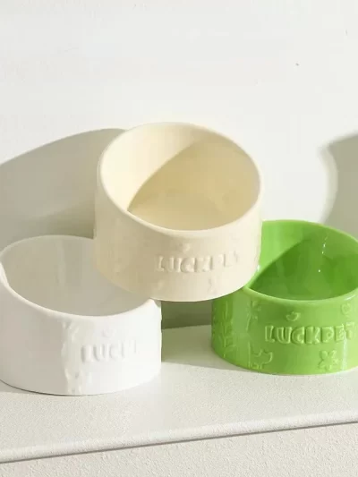 Cat Bowl Pet Accessories High Feet Cute Protection Cervical Spine Dog Bowl Drink Water Bowl Pet Supplies Oblique Mouth Cat Bowl