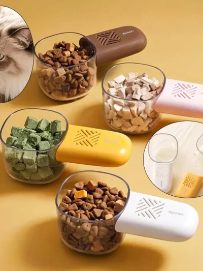 Multifunctional Pet Food Shovel Spoon Dog Cat Fedding Tool Drier Design Removable Pet Accessories Kitten Feeding Supplies
