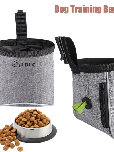 Dog Treat Training Pouch Easily Carries Pet Toys, Kibble, Treats Built In Poop Bag Dispenser Outdoor Dog Trainings Bag