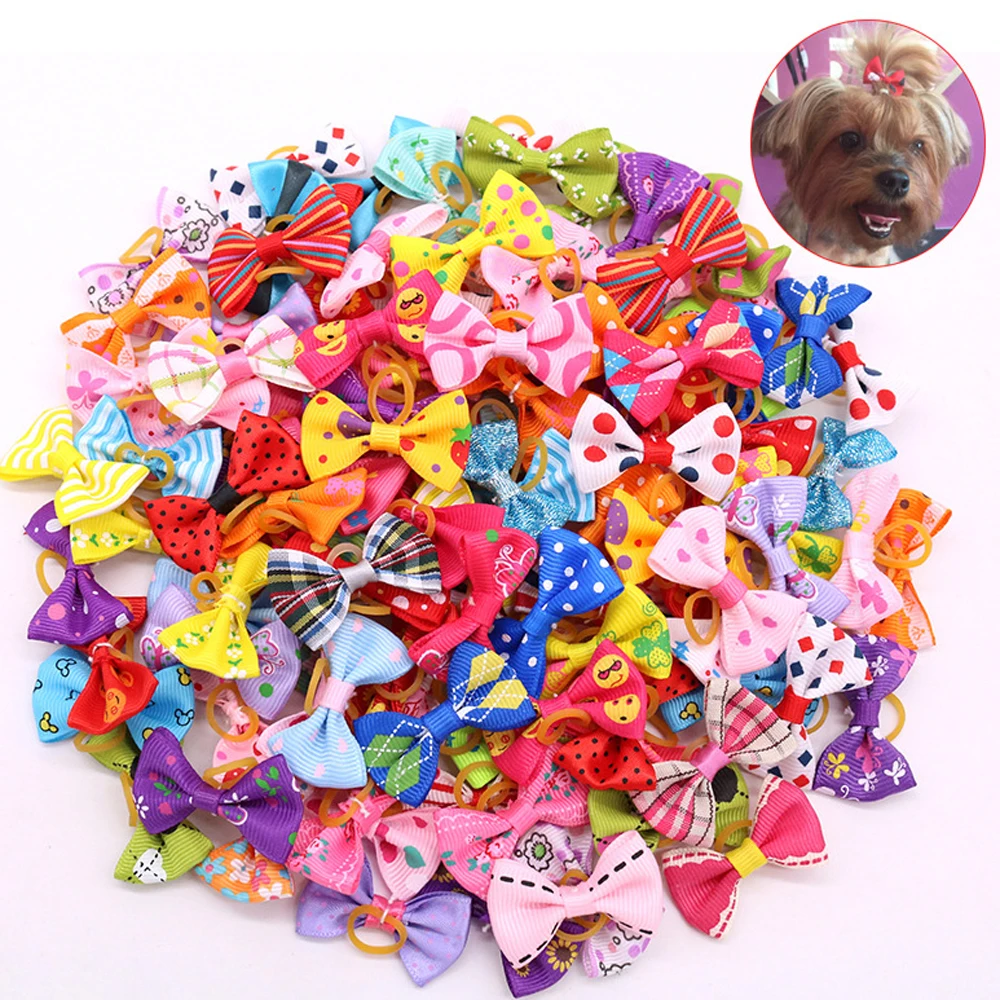 10/20/30pcs Colorful Small Dog Bows Puppy Hair Bows Decorate Small Dog Hair Rubber Bands Pet Supplier Dog Accessories - Image 4