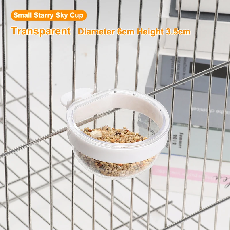 Bird Feeding Bowl Detachable Transparent Plastics Bowl Food Cup For Cage Convenient Hanging Parrots Water Feeder Pet Supplies - Image 7