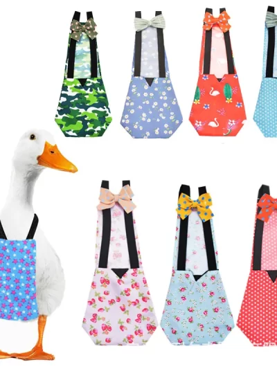 Pet Supplies Duck Diapers Goose Flight Suits Cute Chicken Physiological Pants Washable Nappy With Elastic Band Bowknot Design