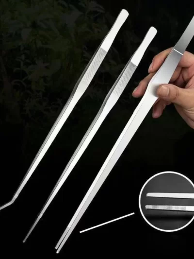 27/38/48cm Aquarium Plant Tweezers Multifuctional Stainless Steel Elbow Tweezers Fish Tank Aquascape Tools Aquarium Feeding Tong