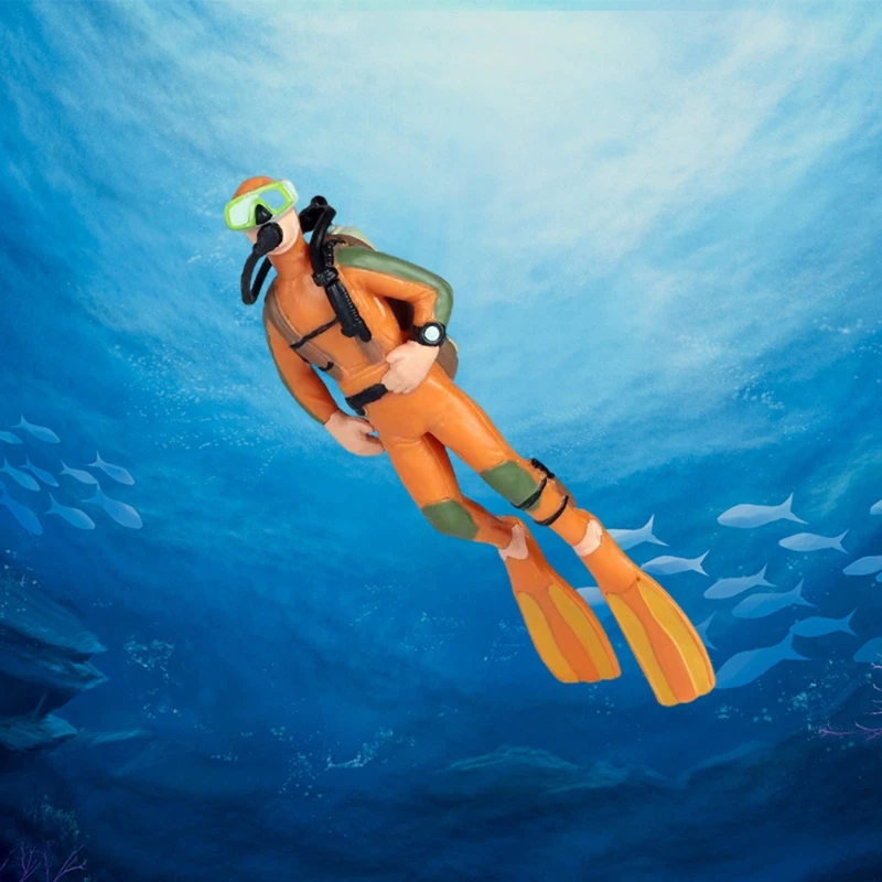 Aquarium Decoration Resin Figurine Diver with Floating Ball Fish for Tank Ornament Betta Fish Landscaping Accessories - Image 10