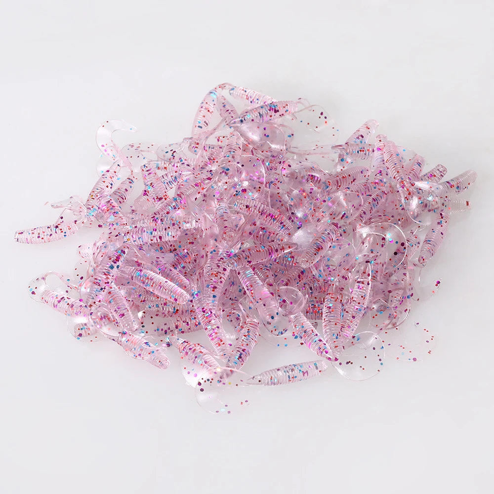 100Pcs/Lot Fishing Lures 4cm 0.4g Soft Bait Artificial Silicone Wobbler Worm Moggot Grub Lure Sea Swimbait Pike Carp Accessories - Image 8