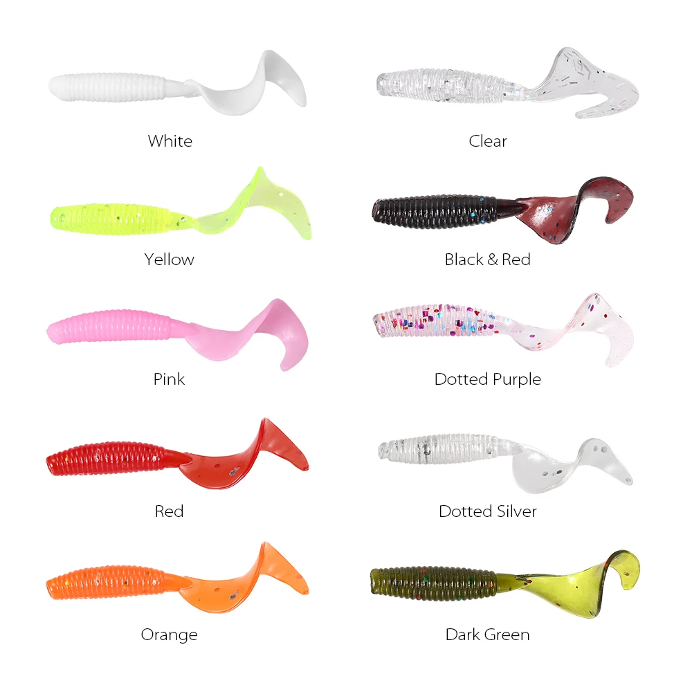 100Pcs/Lot Fishing Lures 4cm 0.4g Soft Bait Artificial Silicone Wobbler Worm Moggot Grub Lure Sea Swimbait Pike Carp Accessories - Image 4