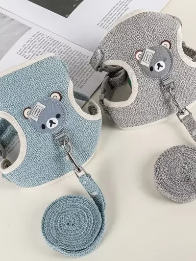 Newest Cute Rabbit Harness and Leash Set Bunny Pet Accessories Vest Harnesses Rabbit Leashes for Outdoor Walking Pets Supplies