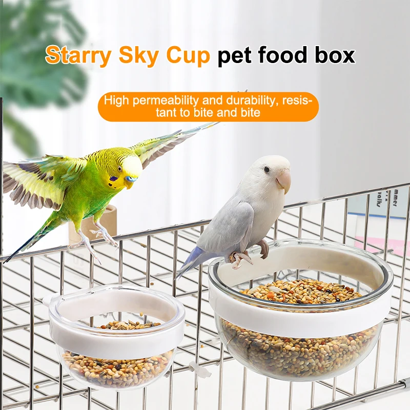 Bird Feeding Bowl Detachable Transparent Plastics Bowl Food Cup For Cage Convenient Hanging Parrots Water Feeder Pet Supplies - Image 11