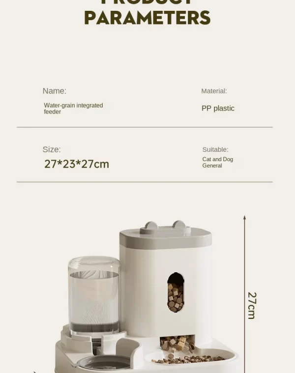 Water and Cat Food Automatic Dispenser Pet Automatic Feeder Large Capacity Raised Stand Dish Bowl Pet Accessories - Image 18