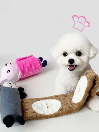 Dog Sniffing Toys Squeaky Dog Foraging Toys Plush Chewing Feeding Interactive Game Washable For Mental Stimulation Senior