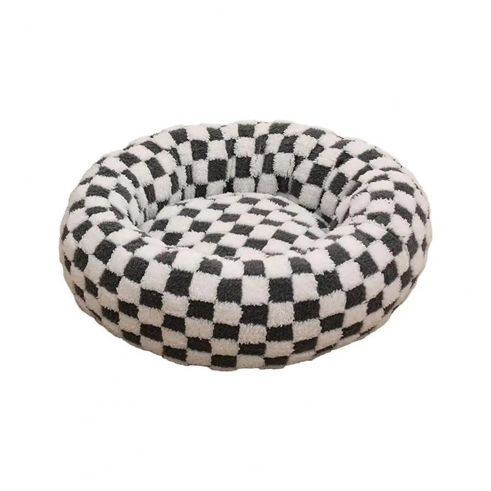 Round Dog Bed with Raised Edges Plush Round Donut Cat Nest with Anti-slip Bottom Cozy Pet Bed for Small Dogs for Warmth for Cats - Image 10