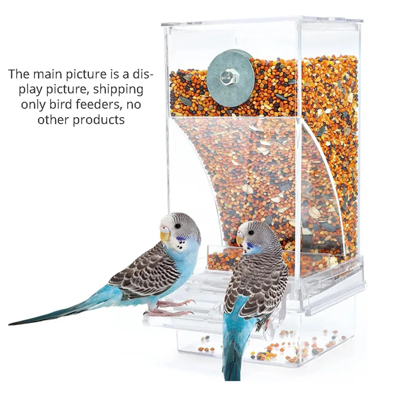 ABKW-6 PCS Bird Feeders Bird Feeding Cage Transparent Parakeet Seed Container Food Feeder - Image 5