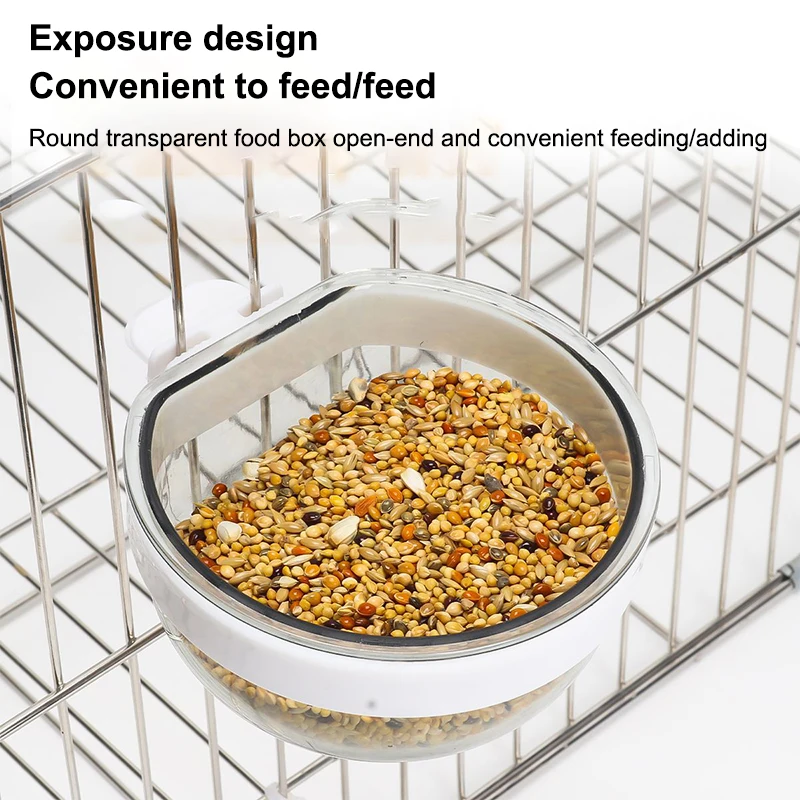 Bird Feeding Bowl Detachable Transparent Plastics Bowl Food Cup For Cage Convenient Hanging Parrots Water Feeder Pet Supplies - Image 3