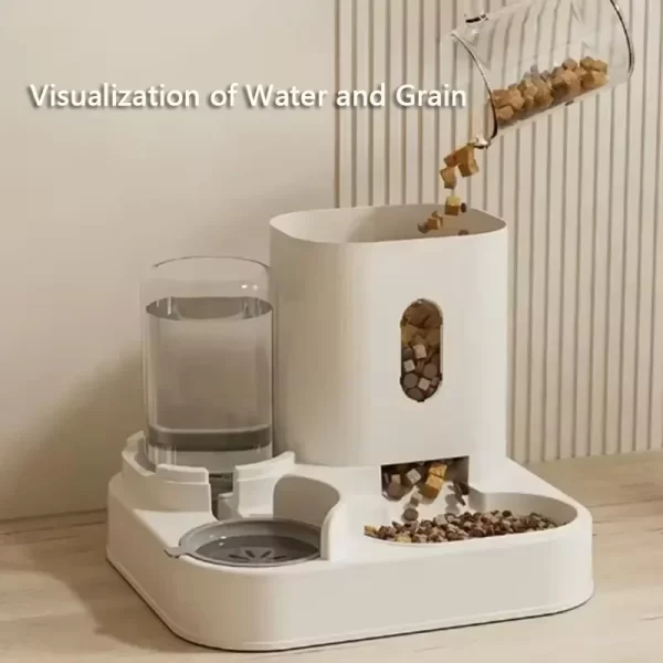 Water and Cat Food Automatic Dispenser Pet Automatic Feeder Large Capacity Raised Stand Dish Bowl Pet Accessories - Image 2