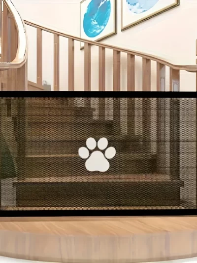 Expandable Safety Pet Gate Plus | Durable PE Mesh Dog Barrier with Stainless Steel Frame | Adjustable,Portable & Easy-to-Install