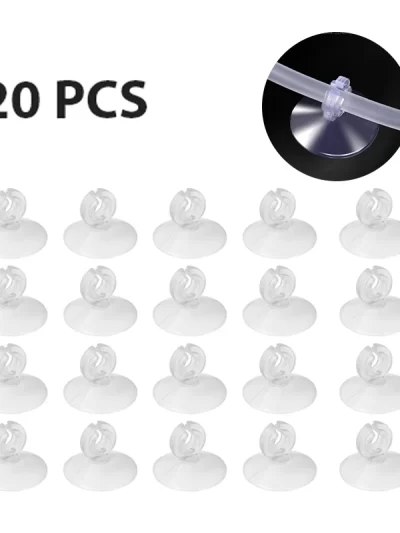 20 Pcs Aquarium Supplies Air Hose Suction Cup Fish Tank Accessories 4*6 Fixed Oxygen Pump Clamp